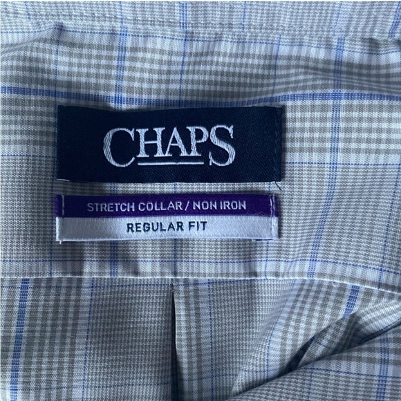 NWT Chaps Regular Fit Dress Shirt, Stretch collar, Non Iron, Size 15.5” 34/35 - Picture 8 of 16